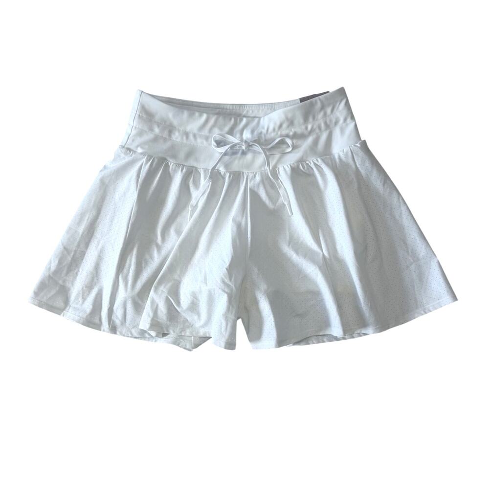 NWT Calia Knit Waistband High-Rise Performance 2-in-1 Shorts Pure White Size S